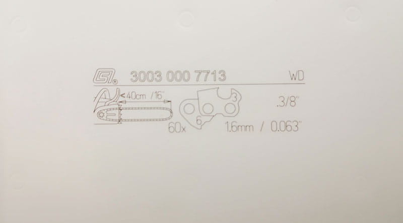 Oznaczenie prowadnicy STIHL Light04 3/8" 40cm